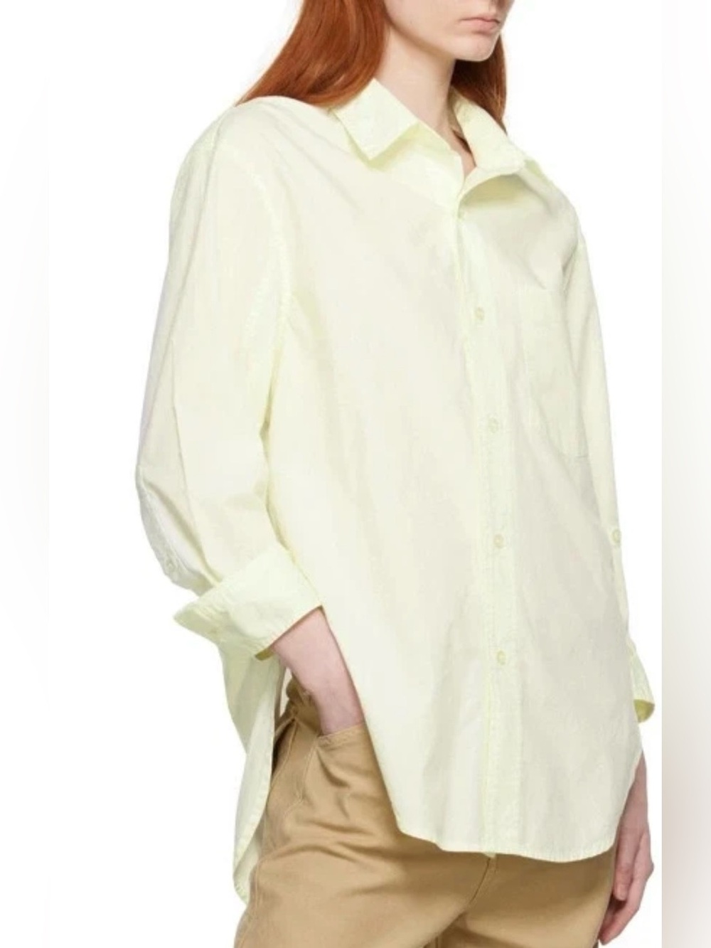 Citizens of Humanity Kayla Button Down Shirt Oxford Baby Yellow 100% Cotton
